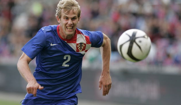 Oslo, Norveska, 020612.
Stadion Ullevaal.
Prijateljska nogometna utakmica Norveska –  Hrvatska, ujedno i posljednja utakmica prije pocetka Europskog nogometnog prvenstva u Poljskoj i Ukrajini.
Na slici: Ivan Strinic.
Foto: Jakov Prkic / CROPIX