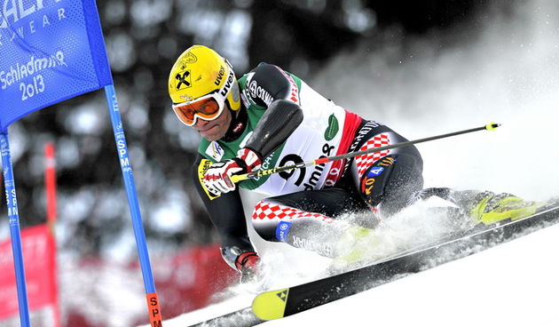 Schladming, 150213. 
FIS 43. Svjetsko prvenstvo u alpskom skijanju. Veleslalomska utrka za muskarce na padinama Planaia. Prva voznja.
Na fotografiji: Ivica Kostelic.
Foto: Srdjan Vrancic / CROPIX