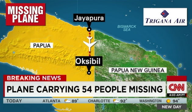 Nestao zrakoplov Trigana Air Servis, screenshot CNN