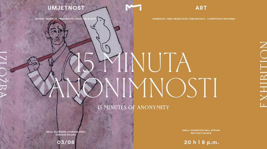 Narodni muzej Zadar poziva u četvrtak 3. kolovoza 2023. godine u 20h u Kneževu palaču na otvorenje skupne izložbe radova pristiglih na natječaj 15 minuta anonimnosti povodom ljetne izložbe Zadar does Banksy. Narodni muzej Zadar poziva u četvrtak 3. kolovoza 2023. godine u 20h u Kneževu palaču na otvorenje skupne izložbe radova pristiglih na natječaj 15 minuta anonimnosti povodom ljetne izložbe Zadar does Banksy.