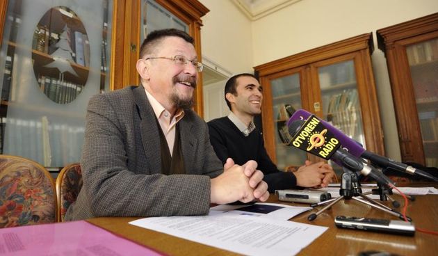03.10.2013., Zagreb – Konferencija za medije Nezavisnog sindikata znanosti i visokog obrazovanja o “Smjernicama drzavnog proracuna” o cemu su govorili celnici sindikata, Vilim Ribic i Matija Kroflin u prostorijama Hrvatskih suma. Photo: Marko Lukunic/PI