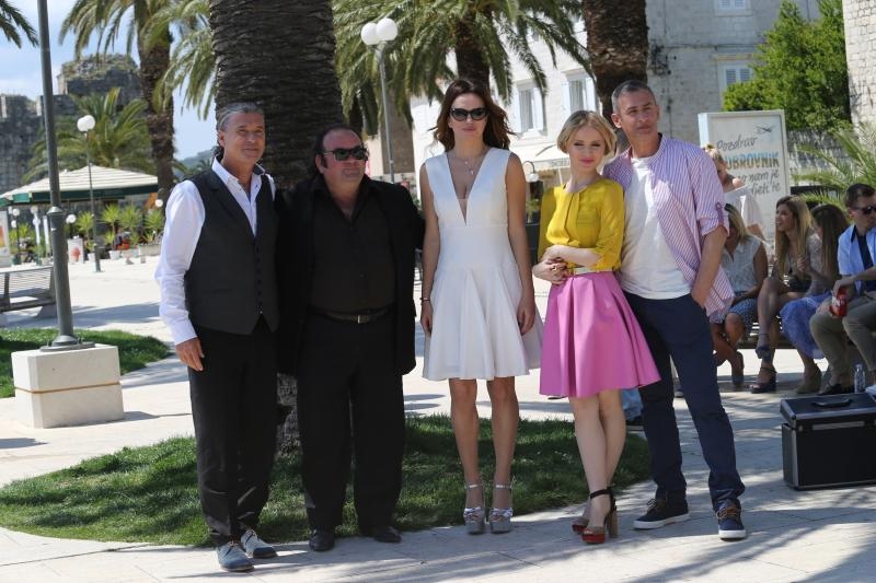 Trogir: Danijela, Severina, Karan i Giuliano na snimanju spota “Manta me jubav”. Foto: Ivo Čagalj/PIXSELL