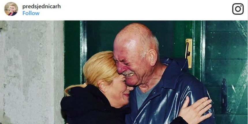 Zagrljaj predsjednice s uplakanim građaninom dirnuo cijelu Hrvatsku