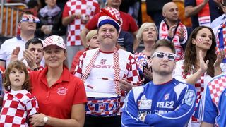 Katar – 24. svjetsko rukometno prvenstvo, osmina finala, Hrvatska – Brazil 26-25. Hrvatski navijaci. Photo: Goran Stanzl/PIXSEL