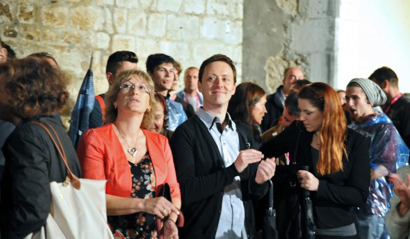 Motovun – Otvaranje 17. po redu Motovun film festivala koje je ove godine obiljezila kisa, no dobro raspolozenje je ostalo. Photo: Nina Djurdjevic/PIXSELL