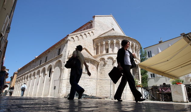 Zadar, 090513.
Poluotok. Zavrsena je prva faza radova obnove na crkvi sv. Krsevana. U prvoj fazi radila se sanacija fasade i krova, a za obnoviti je jos ostala unutrasnjost.
Foto: Jure Miskovic / CROPIX
