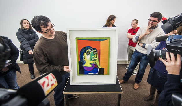 Zagreb, 110313.
U Galeriji Klovicevi dvori 23.03. otvara se izlozba Picasso, Remek-djela iz Muzeja Picasso, Pariz. Izlozba ce biti otvorena do 07.07.2013. 
Danas je za predstavnike medija otvoren jedan od sanduka sa umjetninama, onaj sa portretom Dore Maa