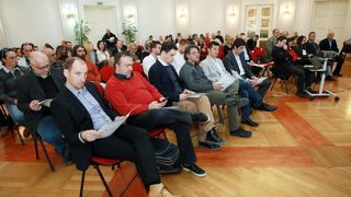 Velika dvorana HND-a, Proglasenje pobjednika 12. natjecaja Hrvatska novinska fotografija. Photo: Goran Jakus/PIXSELL Velika dvorana HND-a, Proglasenje pobjednika 12. natjecaja Hrvatska novinska fotografija. Photo: Goran Jakus/PIXSELL