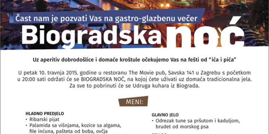 “Biogradska noć” u Zagrebu “Biogradska noć” u Zagrebu