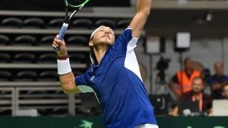 Polufinale Davis Cupa, Hrvatska – Francuska, 2. meč, Marin Čilić – Lucas Pouille. Photo: Hrvoje Jelavić/PIXSELL Polufinale Davis Cupa, Hrvatska – Francuska, 2. meč, Marin Čilić – Lucas Pouille. Photo: Hrvoje Jelavić/PIXSELL