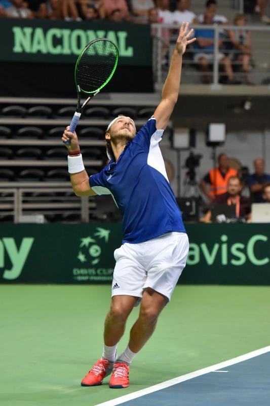 Polufinale Davis Cupa, Hrvatska – Francuska, 2. meč, Marin Čilić – Lucas Pouille. Photo: Hrvoje Jelavić/PIXSELL Polufinale Davis Cupa, Hrvatska – Francuska, 2. meč, Marin Čilić – Lucas Pouille. Photo: Hrvoje Jelavić/PIXSELL