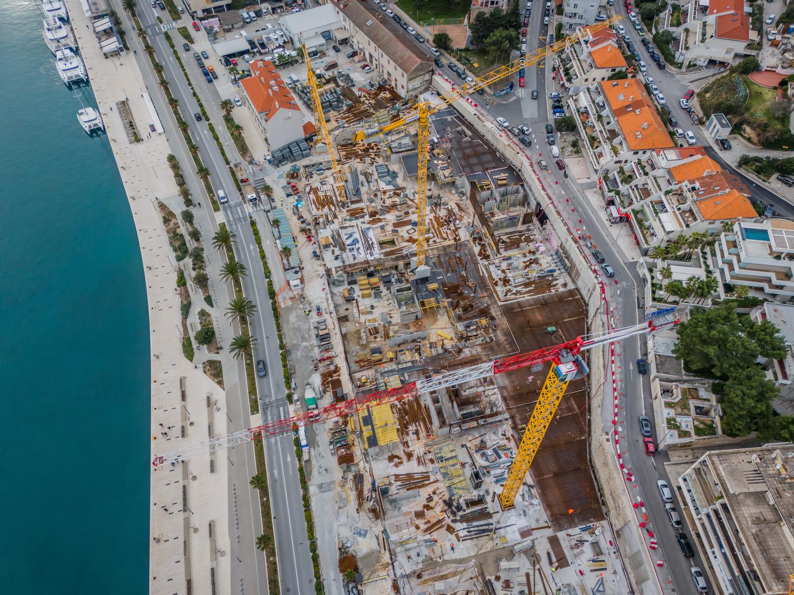 Split: Pogled iz zraka na mjesto gdje je bio hotel Marjan