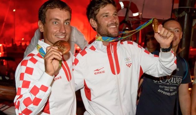 Veličanstveni doček zadarskih zlatnih olimpijaca Šime Fantele i Igora Marenića na zadarskoj rivi uz Morske orgulje i Pozdrav suncu. Photo: Dino Stanin/PIXSELL