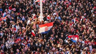 Panorama svečanog dočeka hrvatske rukometne reprezentacije u Zagrebu