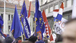 Zadarski branitelji na prosvjedu u Zagrebu 26. veljace 2011, Foto: Leo Banic Zadarski branitelji na prosvjedu u Zagrebu 26. veljace 2011, Foto: Leo Banic