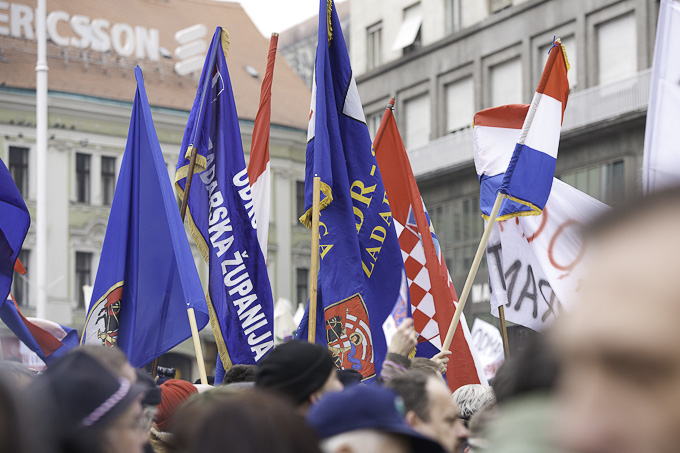 Zadarski branitelji na prosvjedu u Zagrebu 26. veljace 2011, Foto: Leo Banic Zadarski branitelji na prosvjedu u Zagrebu 26. veljace 2011, Foto: Leo Banic