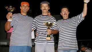 SUKOSAN, 13.08.2007. Trke tovarov, Noc svicarenja, klape Zapivajmo Kasijanu, vatromet
– Dragan Kresan, Bozo Devic i Marko Peic, prvoplasirani u Trki tovarov