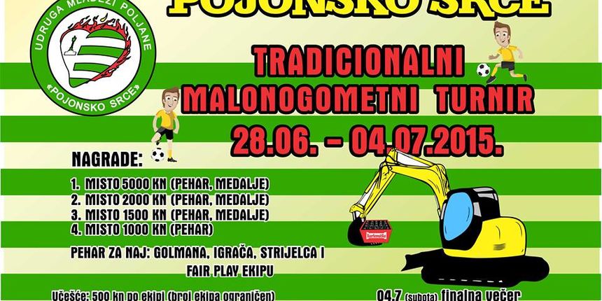 Večeras malonogometni turnir ”Pojonsko srce 2015”