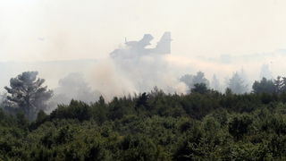 Zadar, 240809.
Veliki pozar kod Smokovica i Zemunika pokraj Zadra gase cetiri kanadera i dva air traktora. Gori nisko raslinje, a vatra je zaprijetila vojnoj pisti. Vjetar otezava gasenje.
Foto: Branislav Grgurovic / CROPIX Zadar, 240809.
Veliki pozar kod Smokovica i Zemunika pokraj Zadra gase cetiri kanadera i dva air traktora. Gori nisko raslinje, a vatra je zaprijetila vojnoj pisti. Vjetar otezava gasenje.
Foto: Branislav Grgurovic / CROPIX