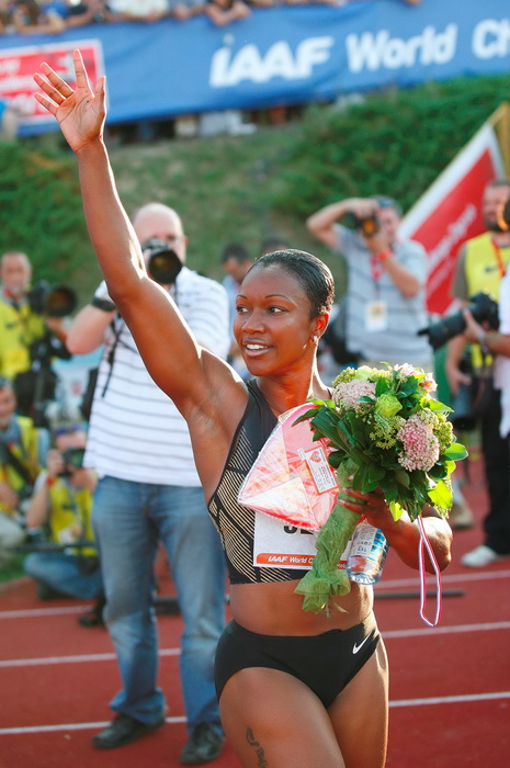 Zagreb, 130911.
IAAF World Challenge Zagreb 2011, 
61. memorijal Borisa Hanzekovica na atletskom stadionu Mladost na Savi.
Na slici: Jeter Carmelita prva na 100 m.
Foto: Goran Mehkek / CROPIX