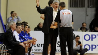 Sibenik, 240212.Dvorana Baldelin.Utamica 18 kola  A1 lige Jolly JBS Sibenik -Zadar.Na slici Ales Pipan trener Zadra.Foto: Niksa Stipanicev / CROPIX