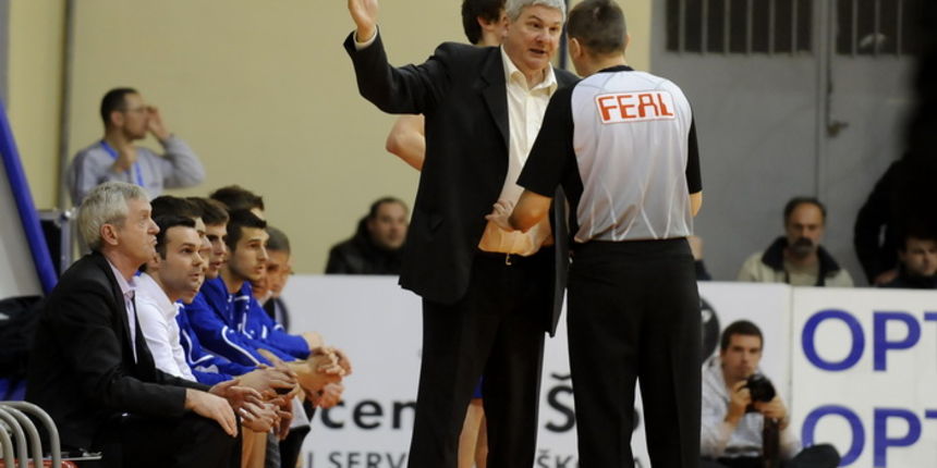 Sibenik, 240212.Dvorana Baldelin.Utamica 18 kola  A1 lige Jolly JBS Sibenik -Zadar.Na slici Ales Pipan trener Zadra.Foto: Niksa Stipanicev / CROPIX