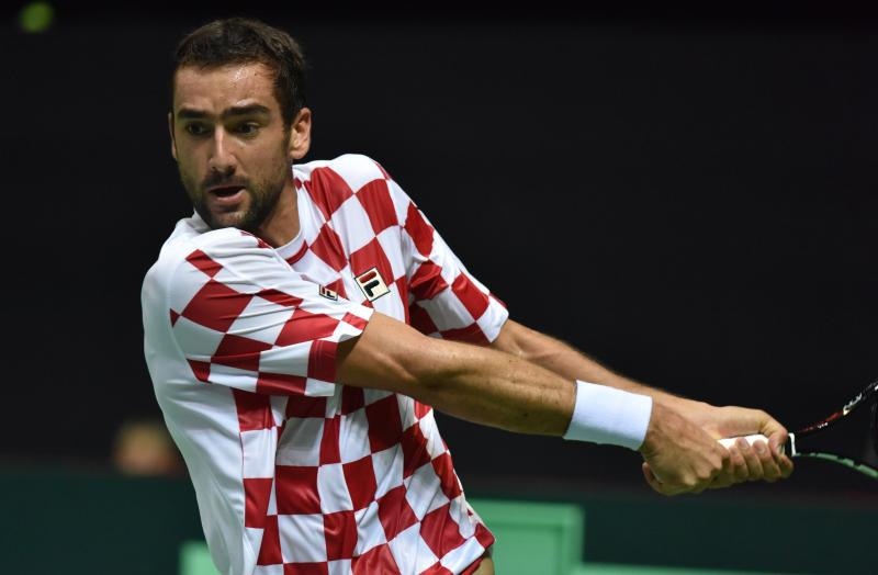 Polufinale Davis Cupa, Hrvatska – Francuska, 2. meč, Marin Čilić – Lucas Pouille. Photo: Hrvoje Jelavić/PIXSELL Polufinale Davis Cupa, Hrvatska – Francuska, 2. meč, Marin Čilić – Lucas Pouille. Photo: Hrvoje Jelavić/PIXSELL