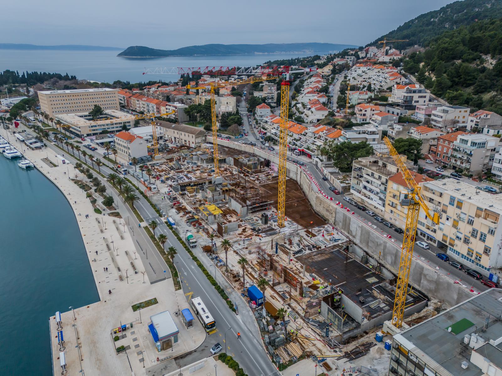 Split: Pogled iz zraka na mjesto gdje je bio hotel Marjan