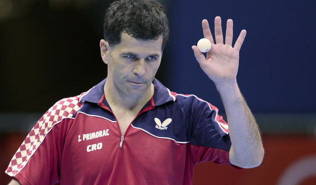 London, Velika Britanija, 290712.Dvorana Excel.Hrvatski stolnotenisac Zoran Primorac kojemu su ovo 7. Olimpijske igre, u 2. kolu izgubio je od Egipcanina Lashin El – Sayeda, te se oprostio od Olimpijskih igara u Londonu.Na fotografiji: Zoran Primorac.