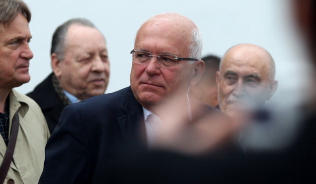 Zadar, 060513.
Vatrogasni dom Zadar. 
Pokazna vjezba vatrogasaca povodom obiljezavanja Dana vatrogasaca i njihova zastitnika Svetog Florijana. 
Na fotografiji: zadarski gradonacelnik Zvonimir Vrancic.
Foto: Jure Miskovic / CROPIX