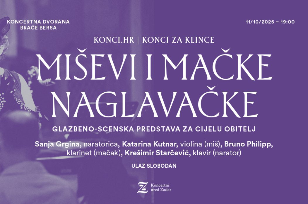 U Kneževoj palači glazbeno-scenska predstava Miševi i mačke naglavačke U Kneževoj palači glazbeno-scenska predstava Miševi i mačke naglavačke