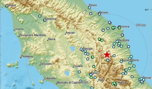 Potres 5,4 po Richteru u središnjoj Italiji, zona Macerata.