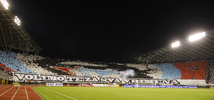 Split,190810.
Stadion Poljud.
Nogometna utakmica kvalifikacija za europsku ligu izmedju Hajduka i Unirea.
Foto: Duje Klaric / CROPIX