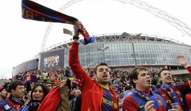 Barcelona fans, foto: AP Photo