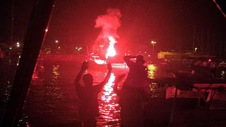Doček zlatnih zadarskih olimpijaca Šime Fantele i Igora Marenića: Bakljada na brodovima od Vitrenjaka do Morskih orgulja. Foto: Tija Malik Doček zlatnih zadarskih olimpijaca Šime Fantele i Igora Marenića: Bakljada na brodovima od Vitrenjaka do Morskih orgulja. Foto: Tija Malik