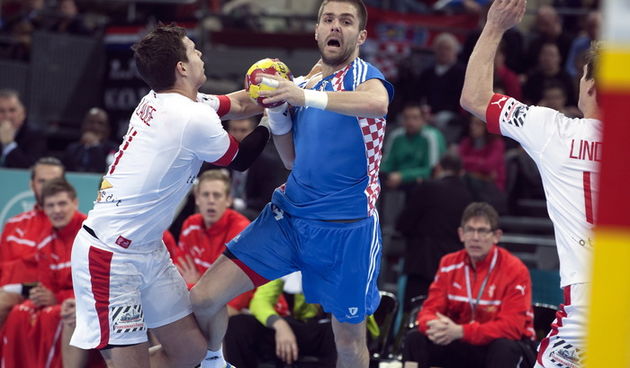Barcelona 250113.Gradska dvorana Palau Sant Jordi.Svjetsko prvenstvo u rukometu za muskarce Spanjolska 2013.Utakmica polufinala izmedju Hrvatske i Danske.Na fotografiji: Drago Vukovic.Foto: Ante Cizmic / CROPIX