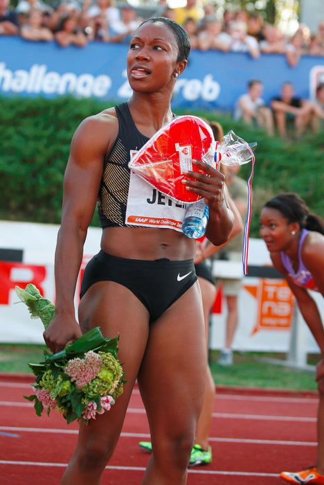 Zagreb, 130911.
IAAF World Challenge Zagreb 2011, 
61. memorijal Borisa Hanzekovica na atletskom stadionu Mladost na Savi.
Na slici: Jeter Carmelita prva na 100 m.
Foto: Goran Mehkek / CROPIX