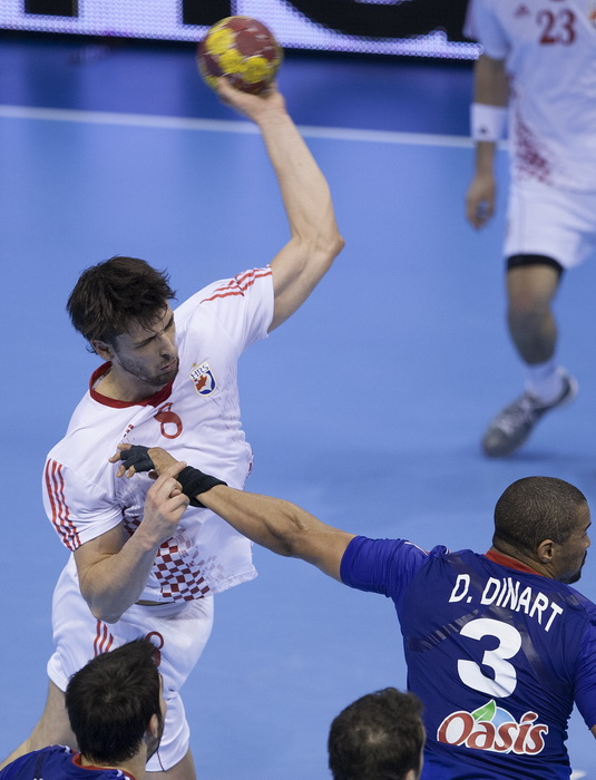 Zaragoza, Spanjolska, 230113.
Gradska dvorana Principe Felipe.
Svjetsko prvenstvo u rukometu za muskarce Spanjolska 2013.
Utakmica cetvrtfinala izmedju reprezentacija Hrvatske i Francuske.
Na fotografiji: Marko Kopljar.
Foto: Ante Cizmic / CROPIX Zaragoza, Spanjolska, 230113.
Gradska dvorana Principe Felipe.
Svjetsko prvenstvo u rukometu za muskarce Spanjolska 2013.
Utakmica cetvrtfinala izmedju reprezentacija Hrvatske i Francuske.
Na fotografiji: Marko Kopljar.
Foto: Ante Cizmic / CROPIX