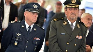 Zadar danas obiljezava 25. obljetnicu obrane Grada. 6. listopada 1991. otporom hrvatskih branitelja sprijecen je prodor srpskih snaga u grad. Kod spomen obiljezja na Dracevcu odrzan je svecani skup. Photo: Dino Stanin/PIXSELL