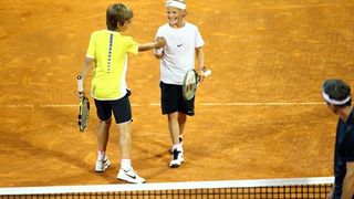 Agassi, Ferrero i Ivanišević odigrali egizibiciju u Umagu. Photo: Slavko Midzor/PIXSELL Agassi, Ferrero i Ivanišević odigrali egizibiciju u Umagu. Photo: Slavko Midzor/PIXSELL