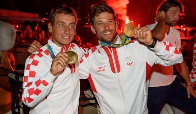 Veličanstveni doček zadarskih zlatnih olimpijaca Šime Fantele i Igora Marenića na zadarskoj rivi uz Morske orgulje i Pozdrav suncu. Photo: Dino Stanin/PIXSELL