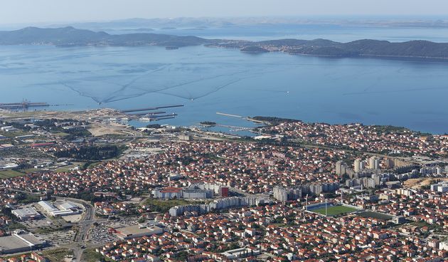 Zadar iz zraka, panorama Gaženica, Arbanasi, Bulevar, Stanovi