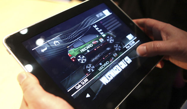 A video game is displayed on Apple’s iPad.