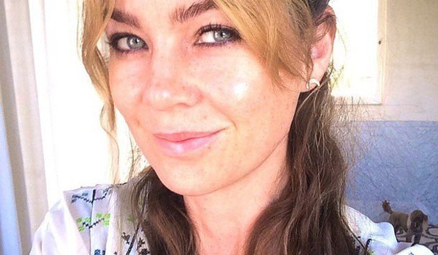 Ellen Pompeo wore a smoky eye look during the day. Source: Instagram user ellenpompeo