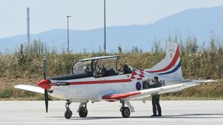 Krila Oluje se vratili u Hrvatsku nakon osvojene nagrade na vojnom aeromitingu RIAT. Photo: Davor VišnjićPIXSELL Krila Oluje se vratili u Hrvatsku nakon osvojene nagrade na vojnom aeromitingu RIAT. Photo: Davor VišnjićPIXSELL