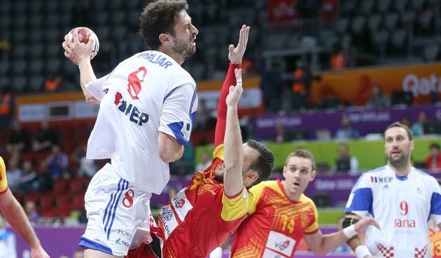 Doha, Katar – 24. svjetsko rukometno prvenstvo, 4. kolo, grupa B, Makedonija- Hrvatska. Photo: Goran Stanzl/PIXSELL