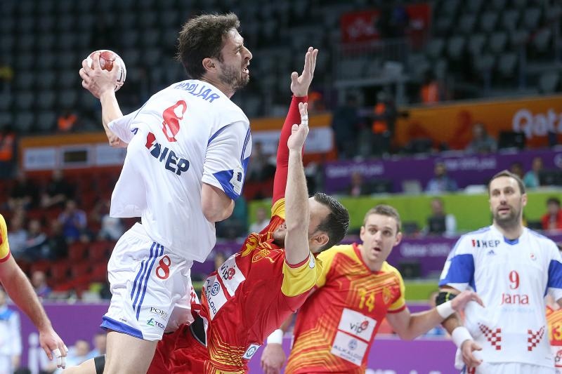 Doha, Katar – 24. svjetsko rukometno prvenstvo, 4. kolo, grupa B, Makedonija- Hrvatska. Photo: Goran Stanzl/PIXSELL