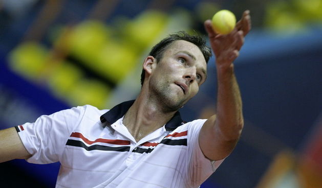 Zagreb, 040210. U Domu sportova se od 01.02.-07.02. odrzava teniski turnir PBZ Zagreb Indoors. Ivo Karlovic (CRO) (na slici) u drugom kolu pobijedio je Alexander Sidorenka (FRA) i time se plasirao u cetvrtfinale gdje ce se susresti sa Marinom Cilicem. Fot