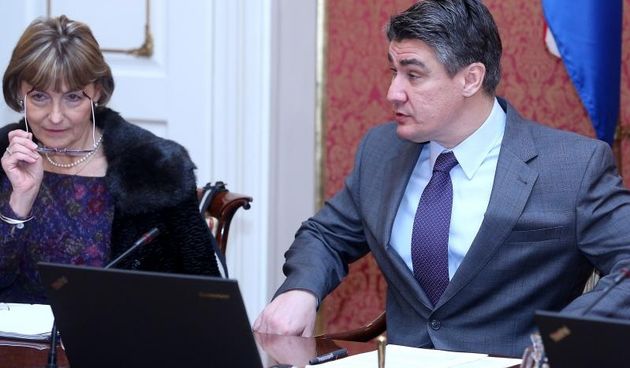 Zagreb – U Banski dvorima odrzana je redovita sjednica Vlade RH. Zoran milanovic, Vesna Pusic. Photo: Patrik Macek/PIXSELL