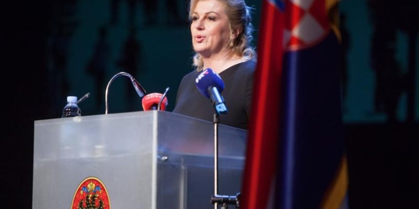 15.06.2015., Riijeka – Svecana sjednica Gradskog vijeca Grada Rijeke odrzana u kazalistu Ivan Zajc. Kolinda Grabar Kitarovic. Photo: Nel Pavletic/PIXSELL